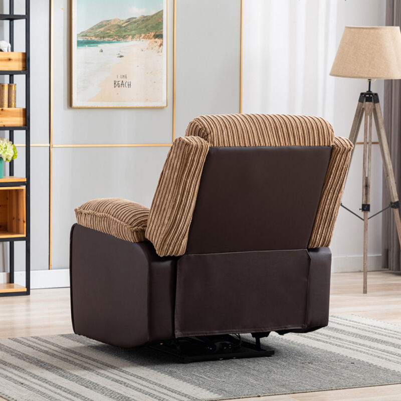 Fabric Recliner Chair Theater Single Recliner Thick Seat And Backrest, Suitable