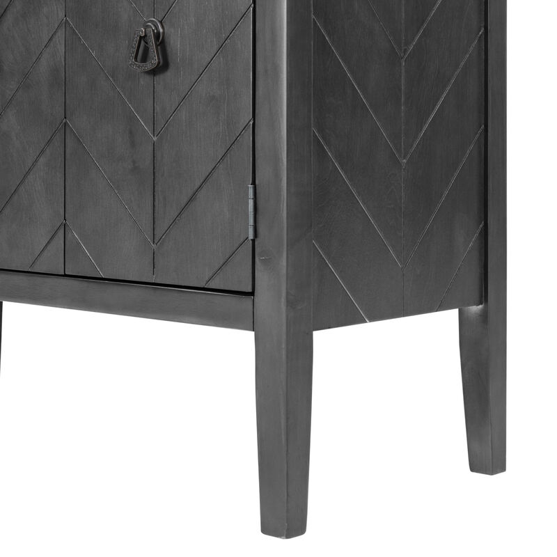 Antique Gray Accent Storage Cabinet with Adjustable Shelf