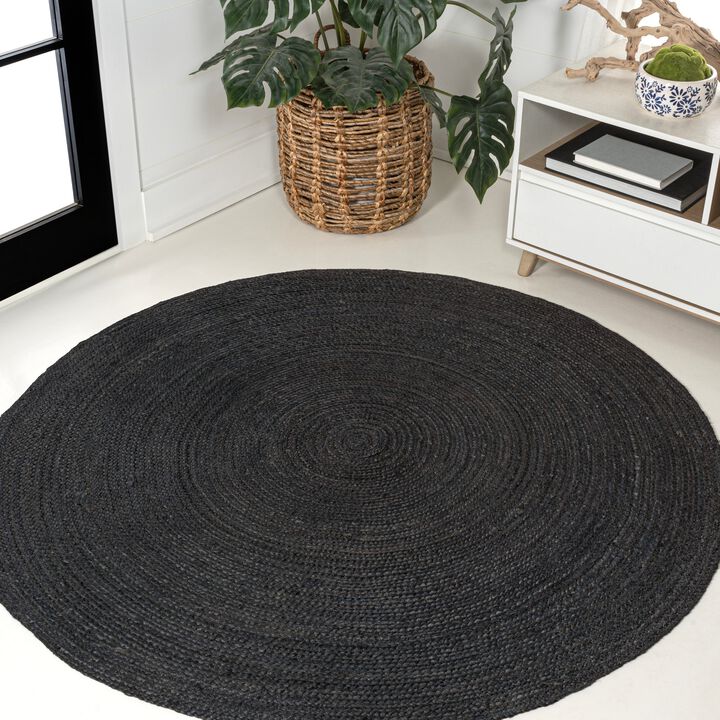 Zara Braided Coastal Cottage Round Jute. Round Area Rug