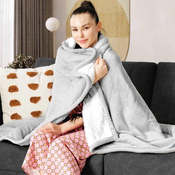 Heated Electric Sherpa Throw Blanket