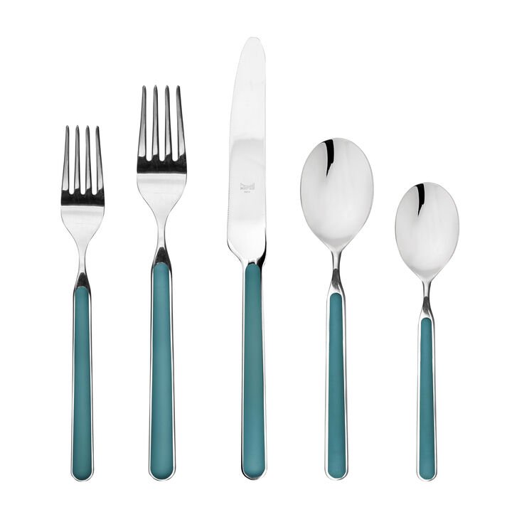 Fantasia 20-Piece Flatware Set in Petroleum