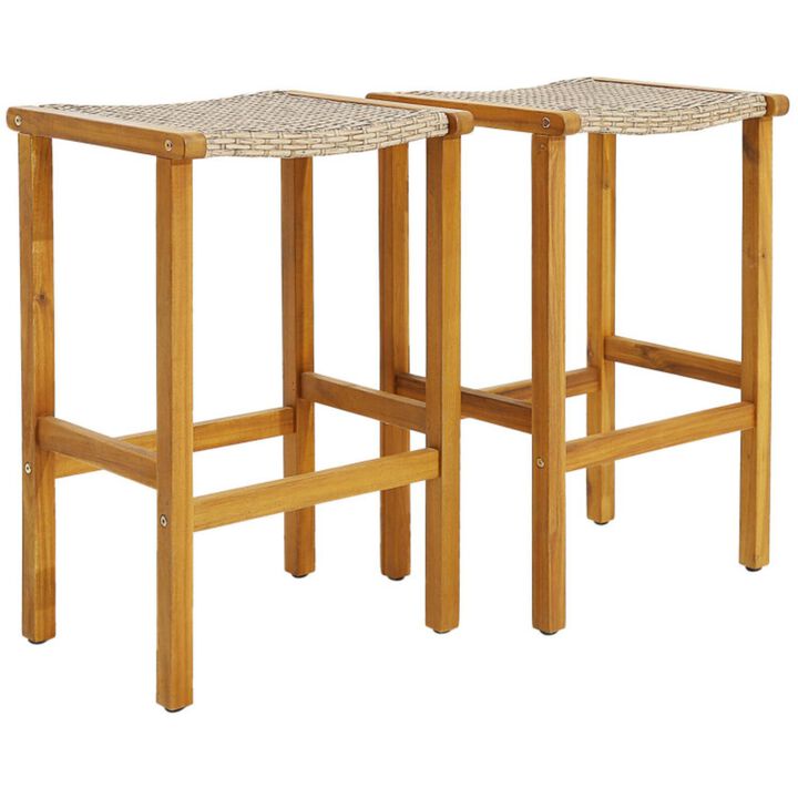 Hivvago Patio Wood Bar Stools