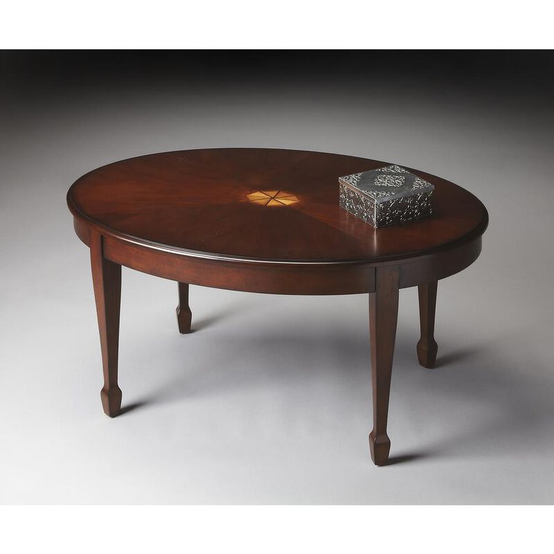 Butler Specialty Company Clayton Oval Wood Coffee Table, Dark Brown