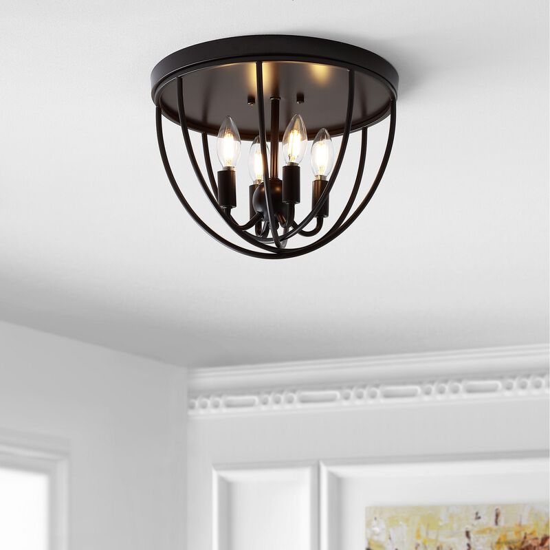 Peter 13.75" Metal LED Flush Mount, Oil Rubbed Bronze