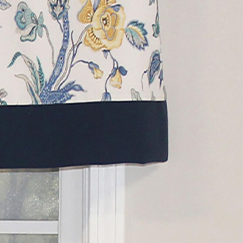 RLF Home Gianna Banded Valance Spa. 3" Rod Pocket, Contrast bottom banding. 50"W x 16"L