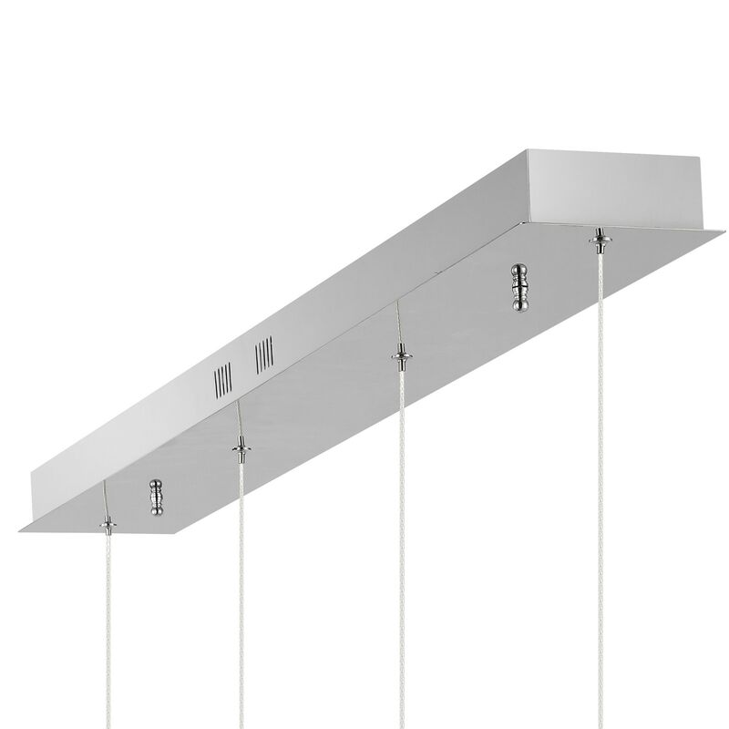 Elyse Teardrop Modern Mid Century Iron/Acrylic Integrated Linear LED Pendant