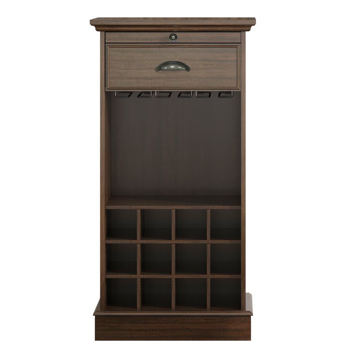 FESTIVO Wine Cabinet w/ Metal Glass Holder & Lattice Rack