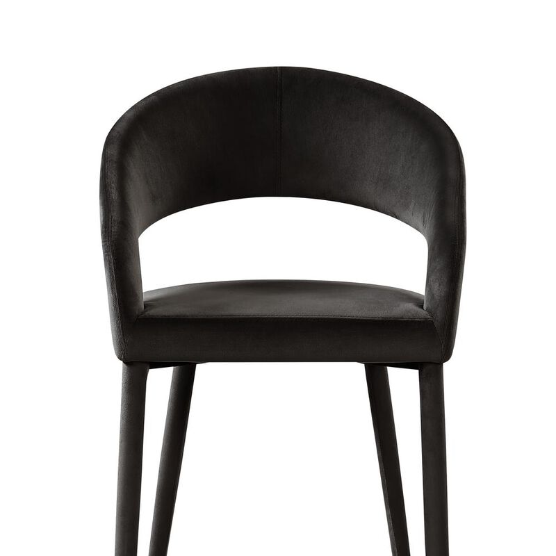 Jacques Velvet Black Dining Chairs (Set of 2)