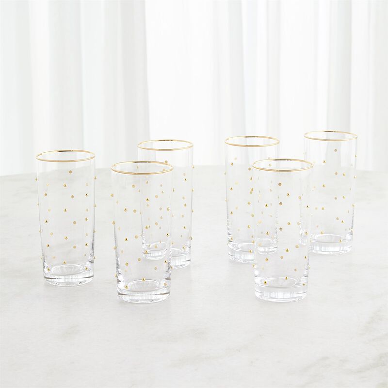 Set of 6 Celebration Highball Glasses