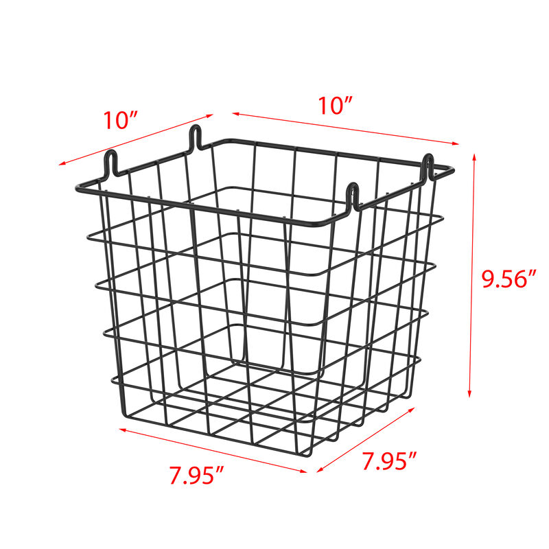 Oceanstar 3-Tier Metal Wire Storage Basket Stand with Removable Baskets – Black