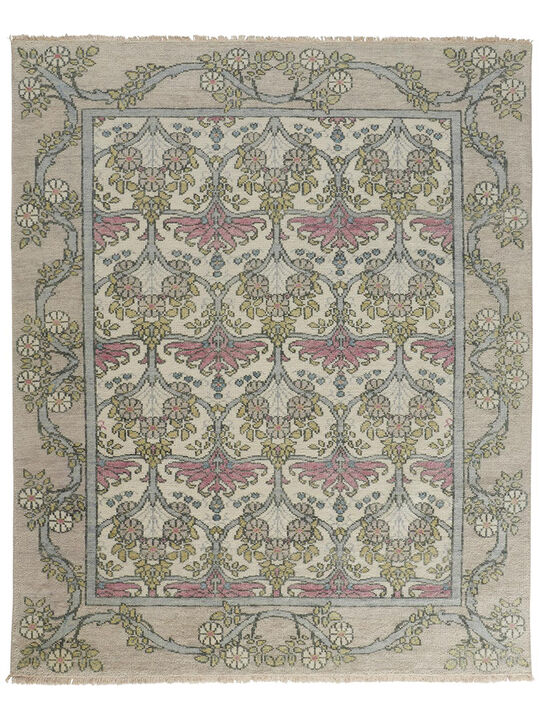 Beall 6714F Ivory/Pink/Green 9'6" x 13'6" Rug