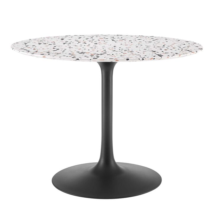 Modway - Lippa 40" Round Terrazzo Dining Table Black White