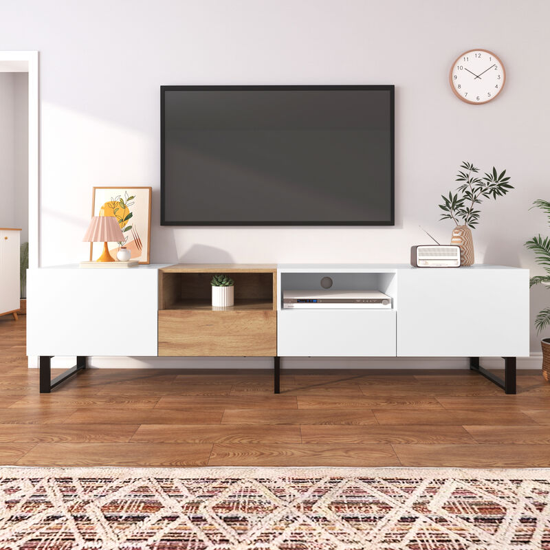 Merax Modern TV Stand with 2 Storage Cabinets