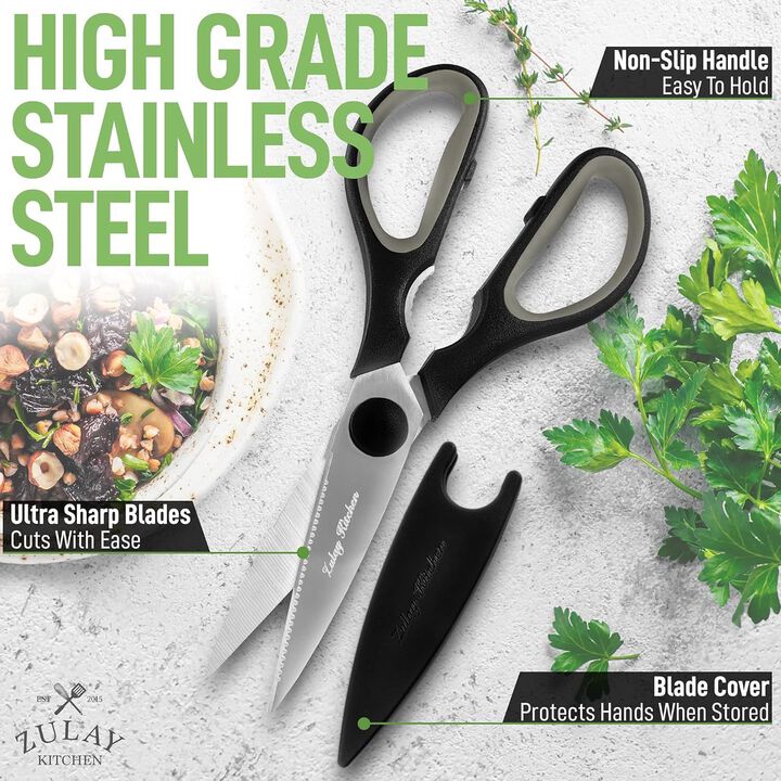 Ultra Sharp Stainless Steel Kitchen Shears With Protective Cover
