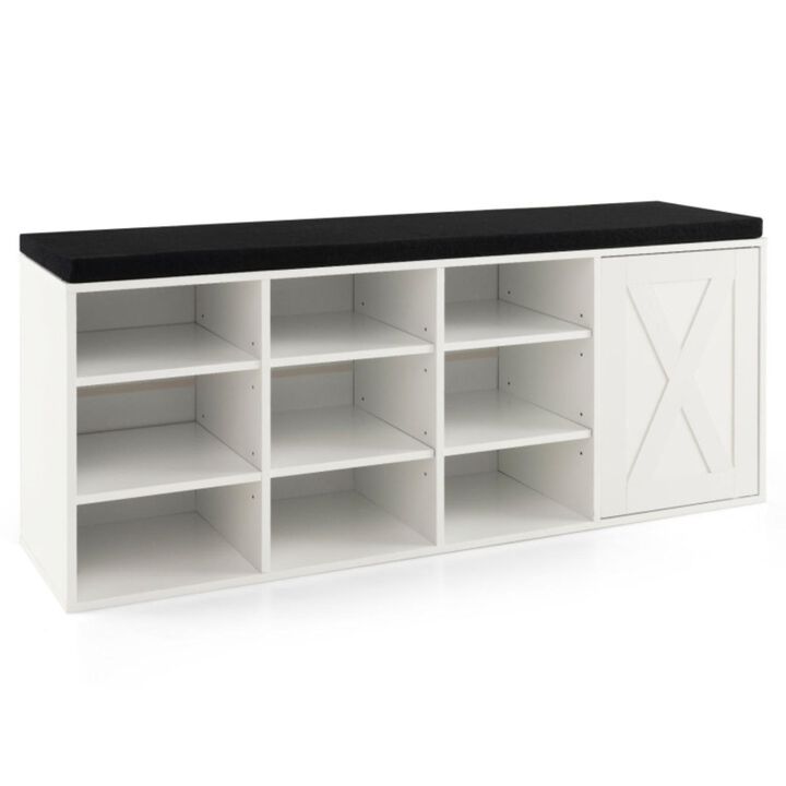 Hivvago 9-cube Shoe Bench with Adjustable Shelves and Removable Padded Cushion