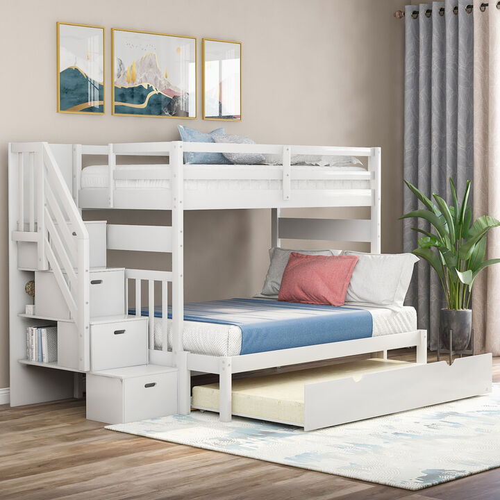 Twin Over Twin/Full Bunk Bed With Twin Size Trundle