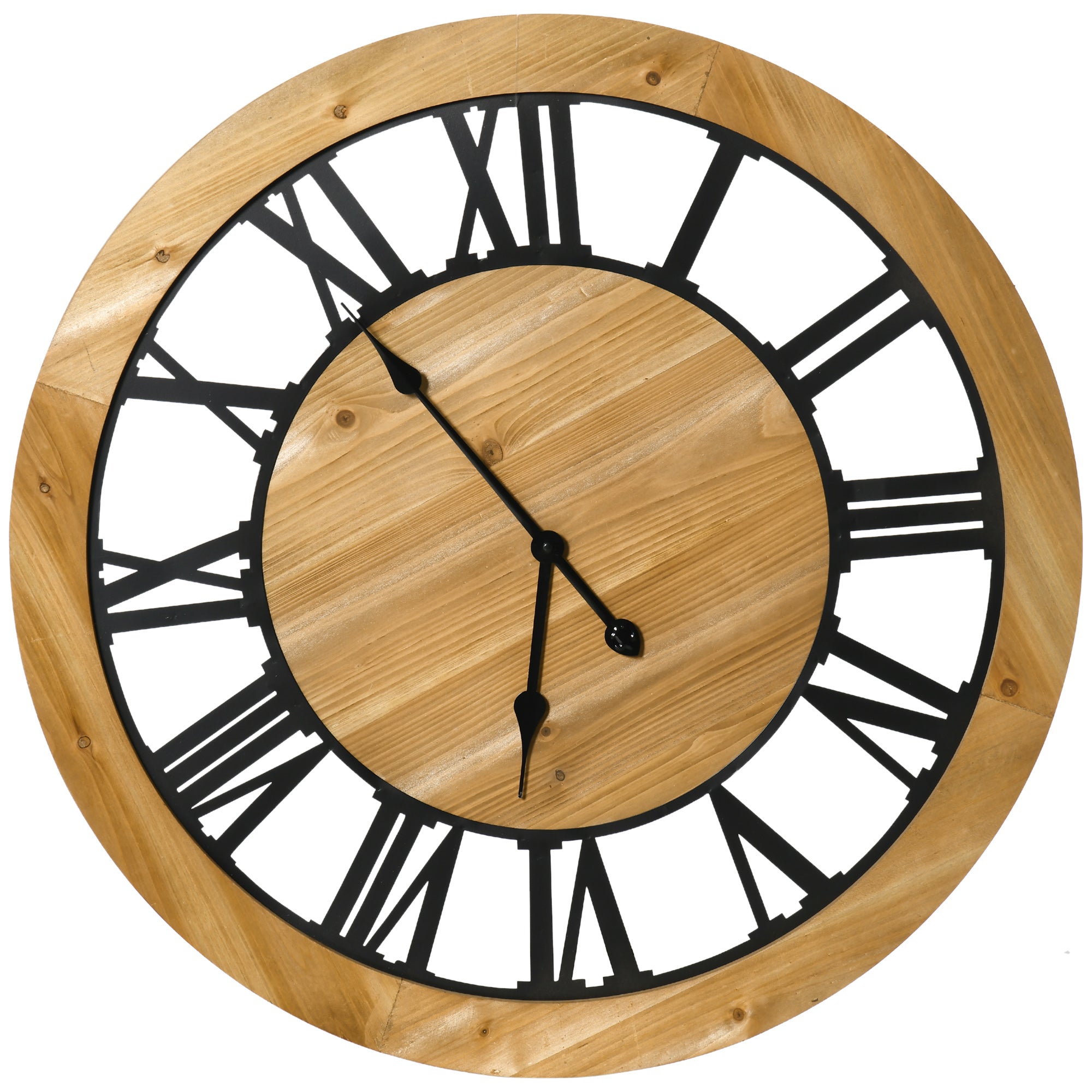 Delia Wooden Roman Numeral Wall Clock - Magnolia