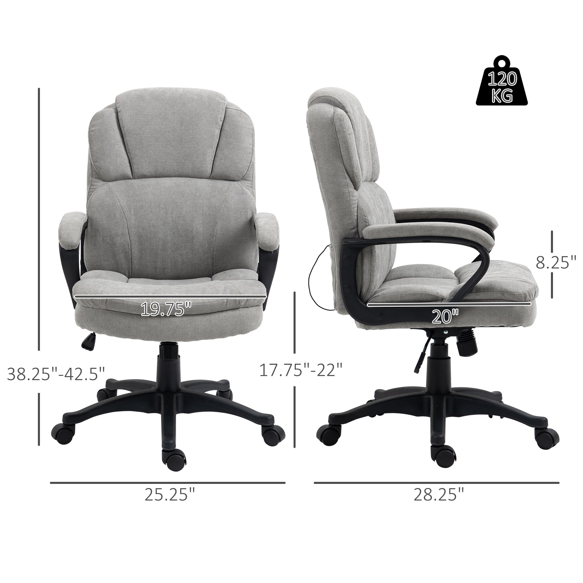 Halifax North America 6 Vibrating Massage 46 High Office Chair | Mathis Home