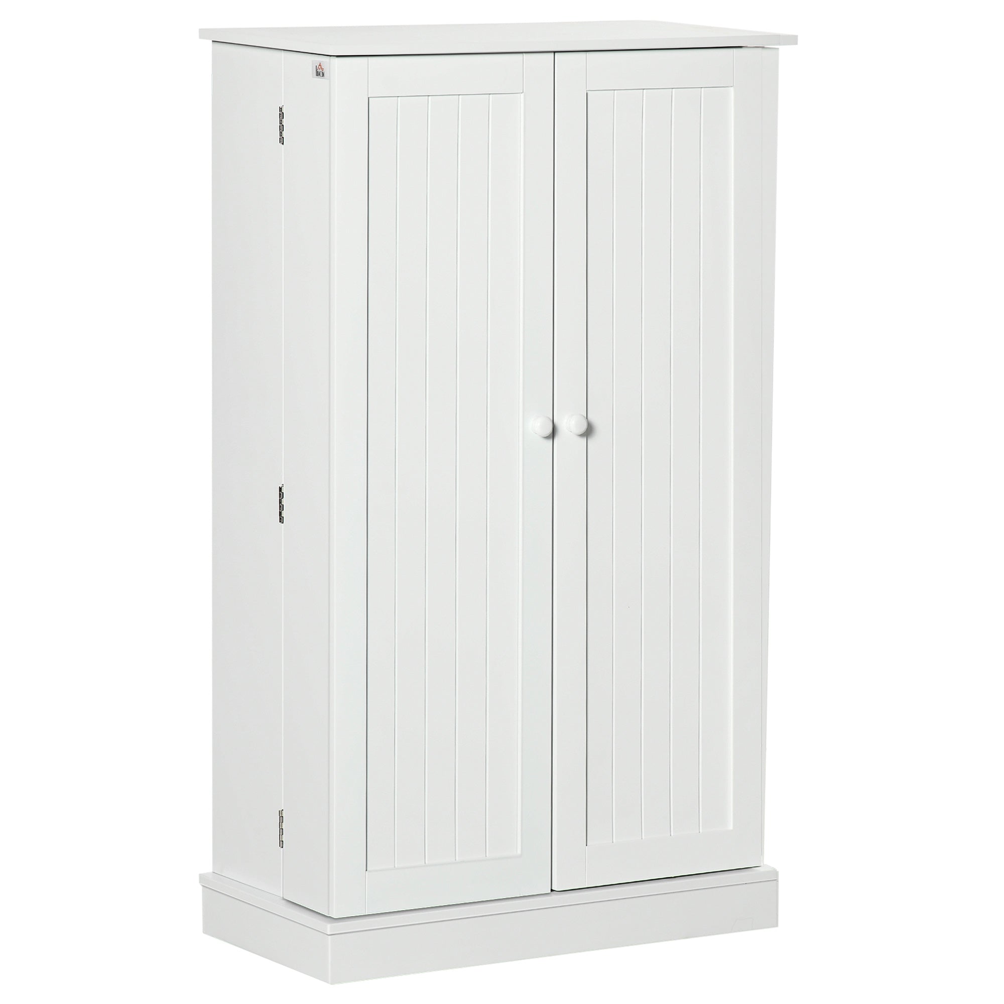 HOMCOM 41 Farmhouse Kitchen Pantry, Freestanding 2 Door Storage Cabinet with Adjustable Shelves for Living Room and Dinning Room,White