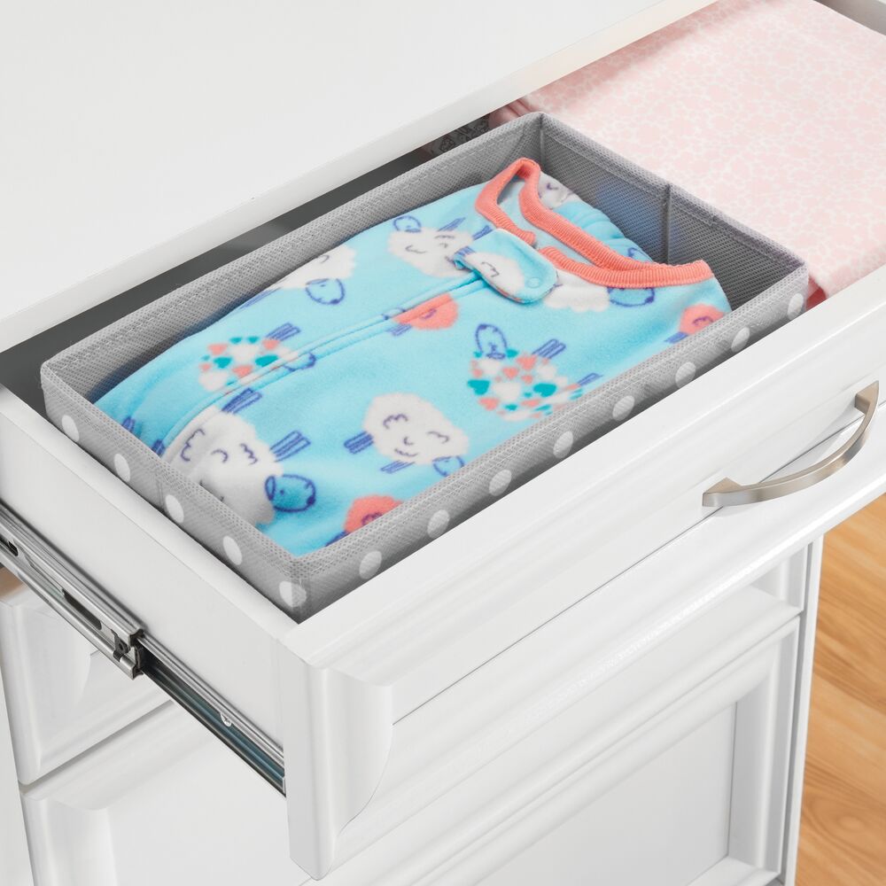 MDesign Fabric Baby Nursery Drawer Organizer Bins, 6 Pack