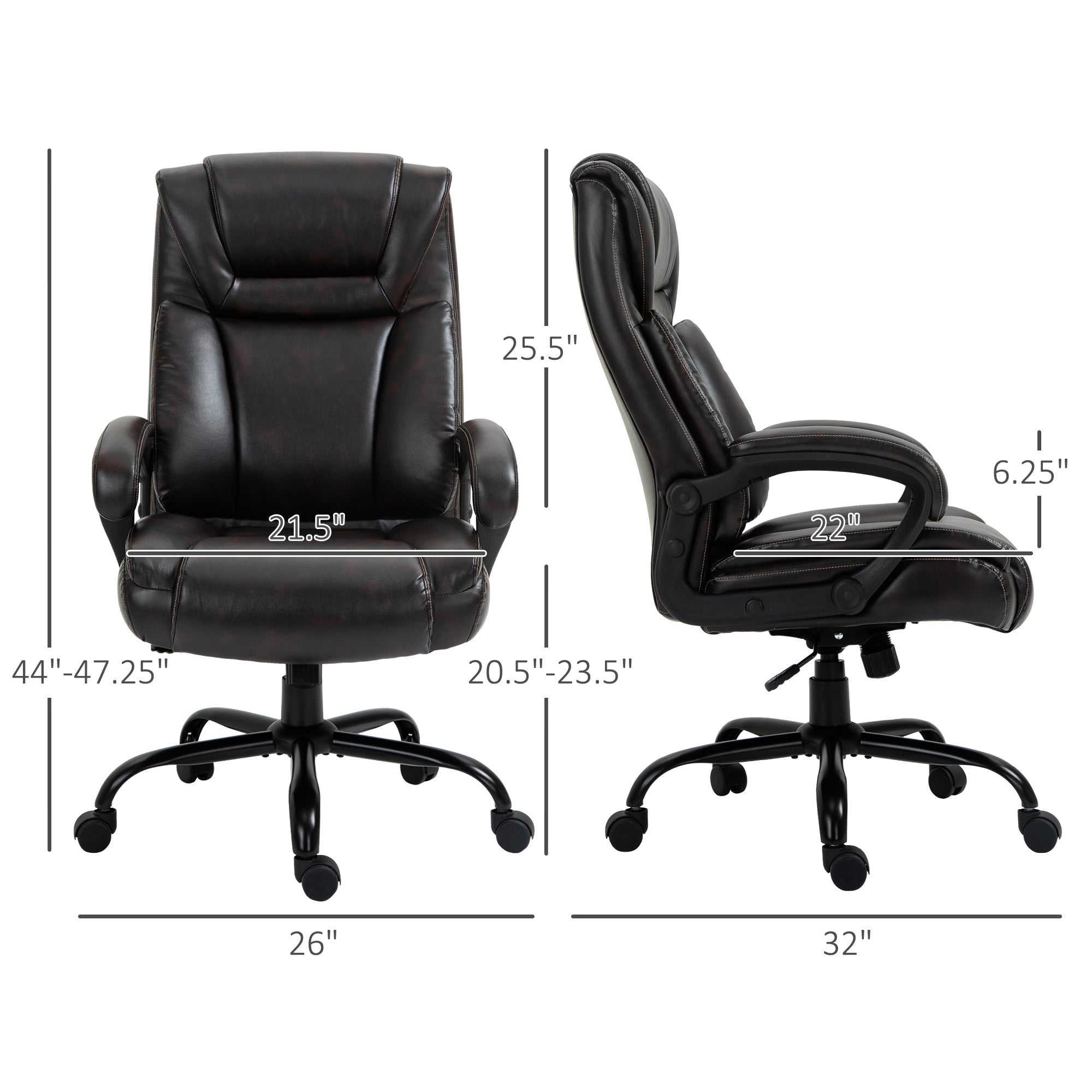 Halifax North America 400lbs Big and Tall 44 High Office Chair with Wide Seat | Mathis Home