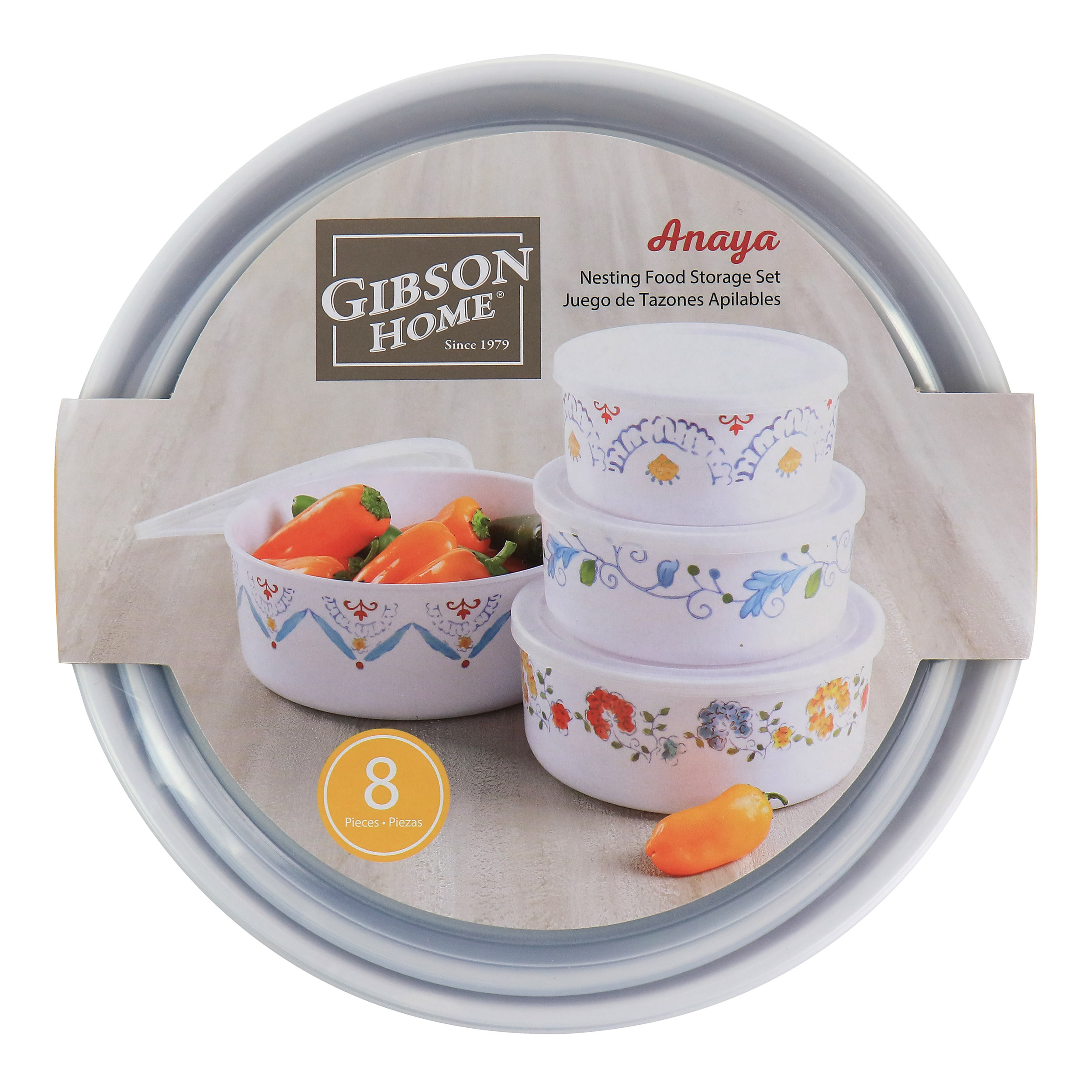 Gibson Home® 8-Piece Anaya Rectangular Nesting Food Storage Set