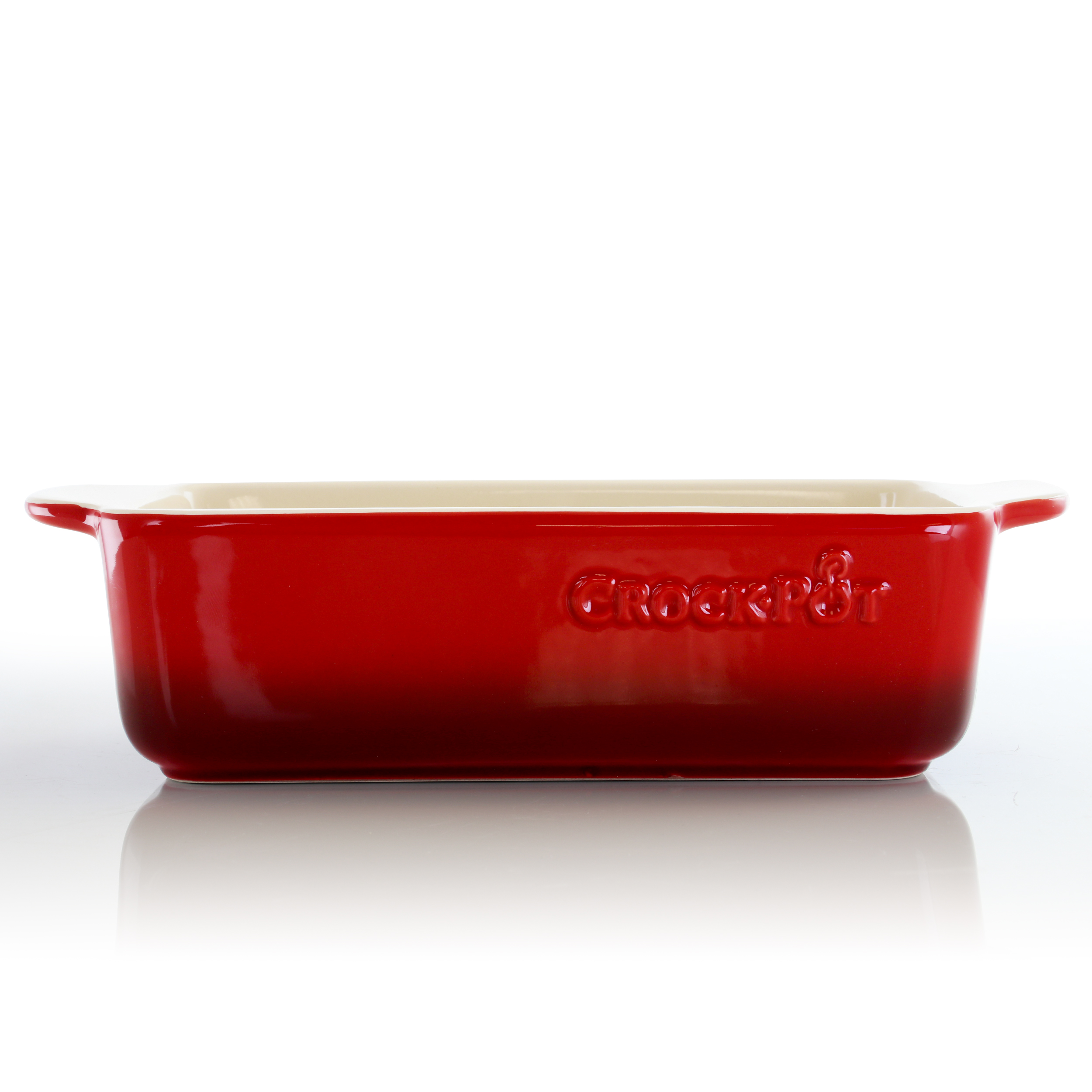 Crock Pot Artisan 1.25 Quart Rectangle Stoneware Bake Pan in Red