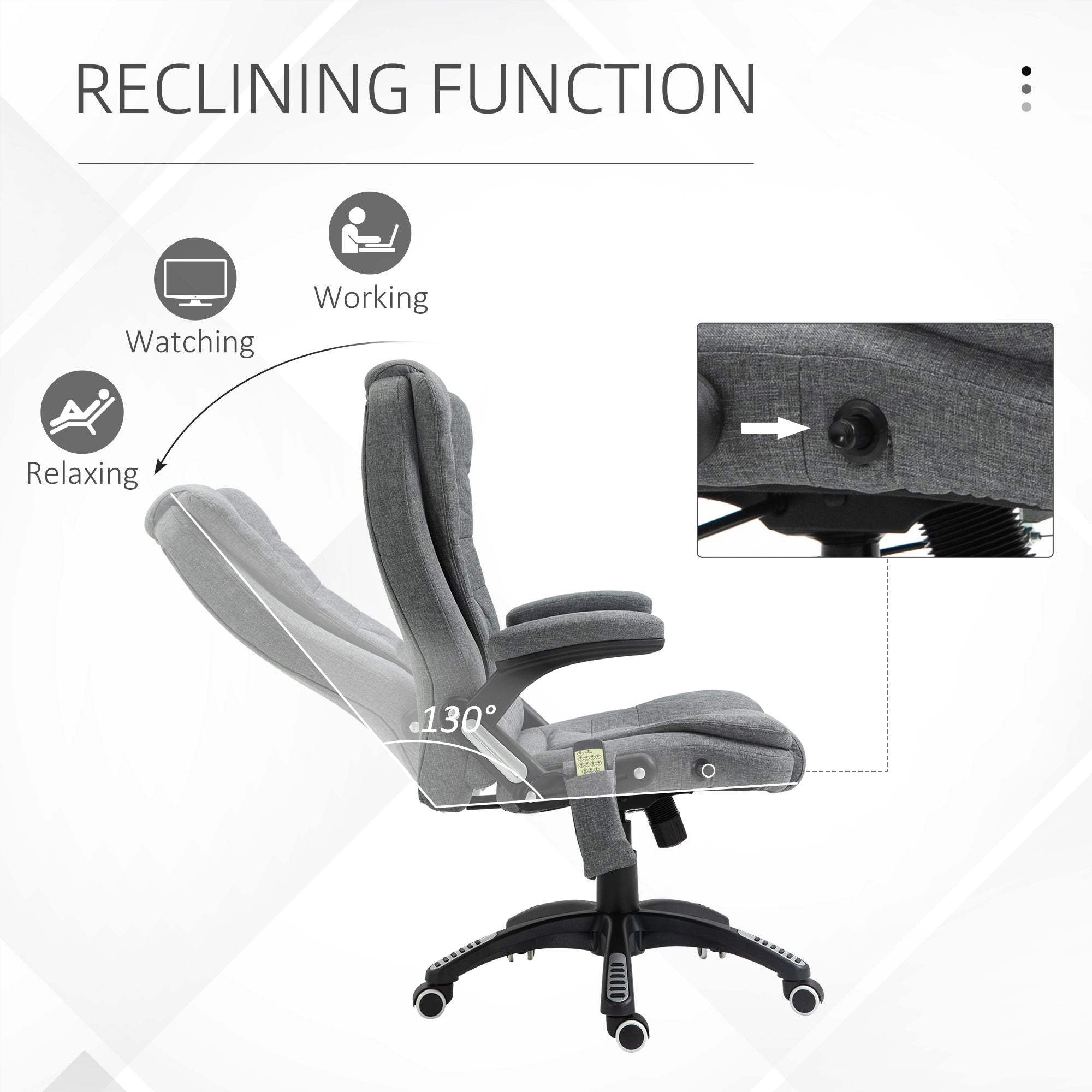 Halifax North America 6 Vibrating Massage 46 High Office Chair | Mathis Home