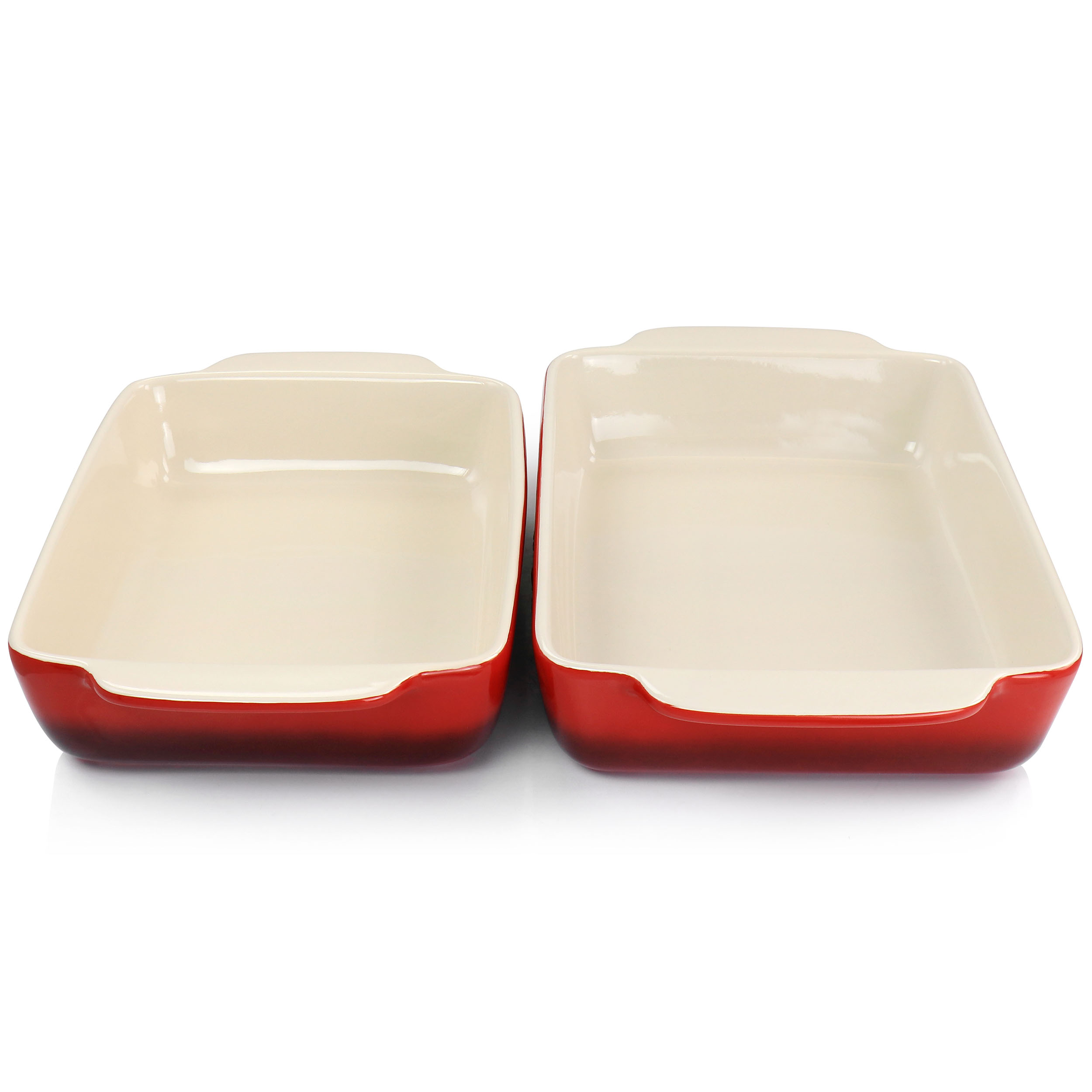 Crock Pot 2-Piece Gradient Red Artisan Ceramic Bakeware Set