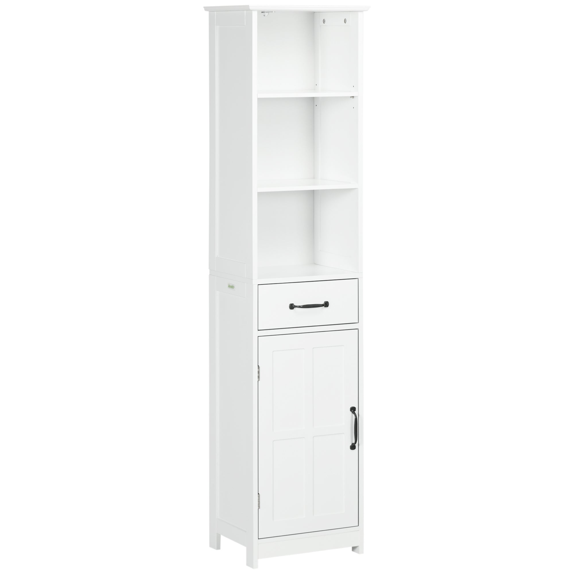 Halifax North America Narrow 55.75 High Bathroom Cabinet with 3 Drawers and 2 Tier Shelf | Mathis Home