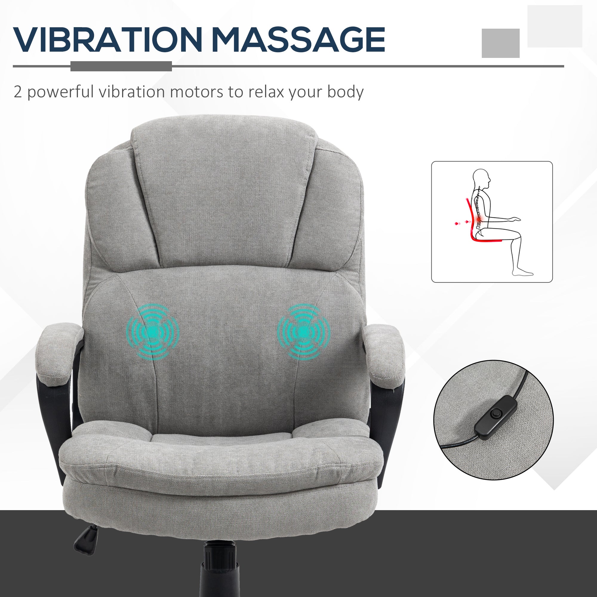 Halifax North America 6 Vibrating Massage 46 High Office Chair | Mathis Home