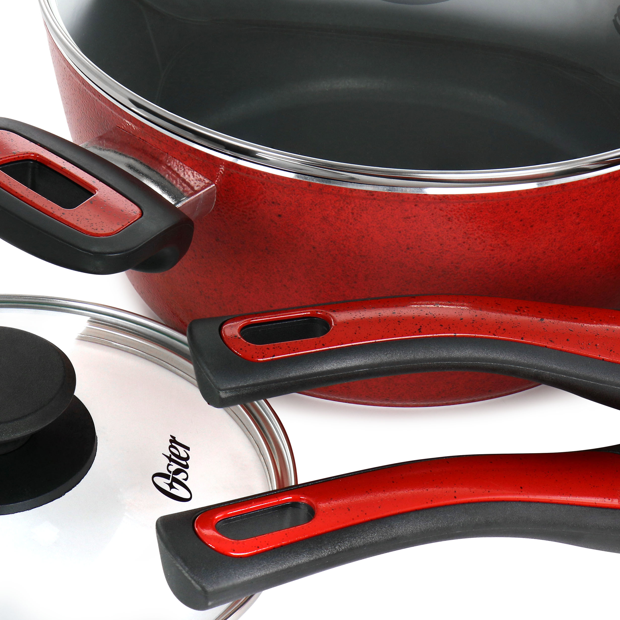 Oster 7 Piece Non Stick Aluminum Cookware Set in Red - On Sale - Bed Bath &  Beyond - 33922423