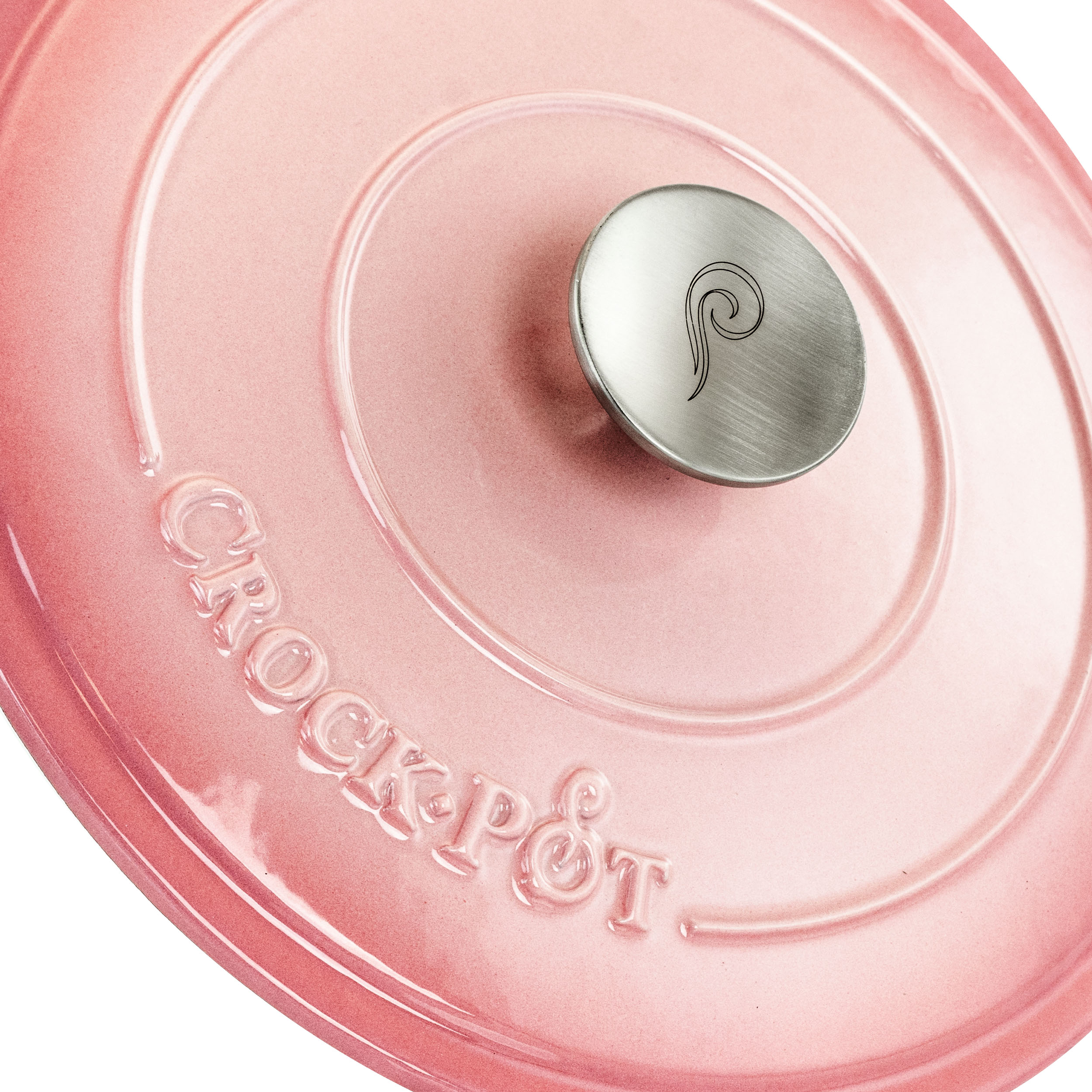 Crock-Pot Artisan 2 Piece 5 Quarts Enamled Cast Iron Dutch Oven in Blush  Pink