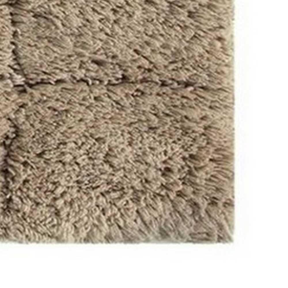 Knightsbridge Link Bath Rug Cotton Non Skid Back - 17x24, Light