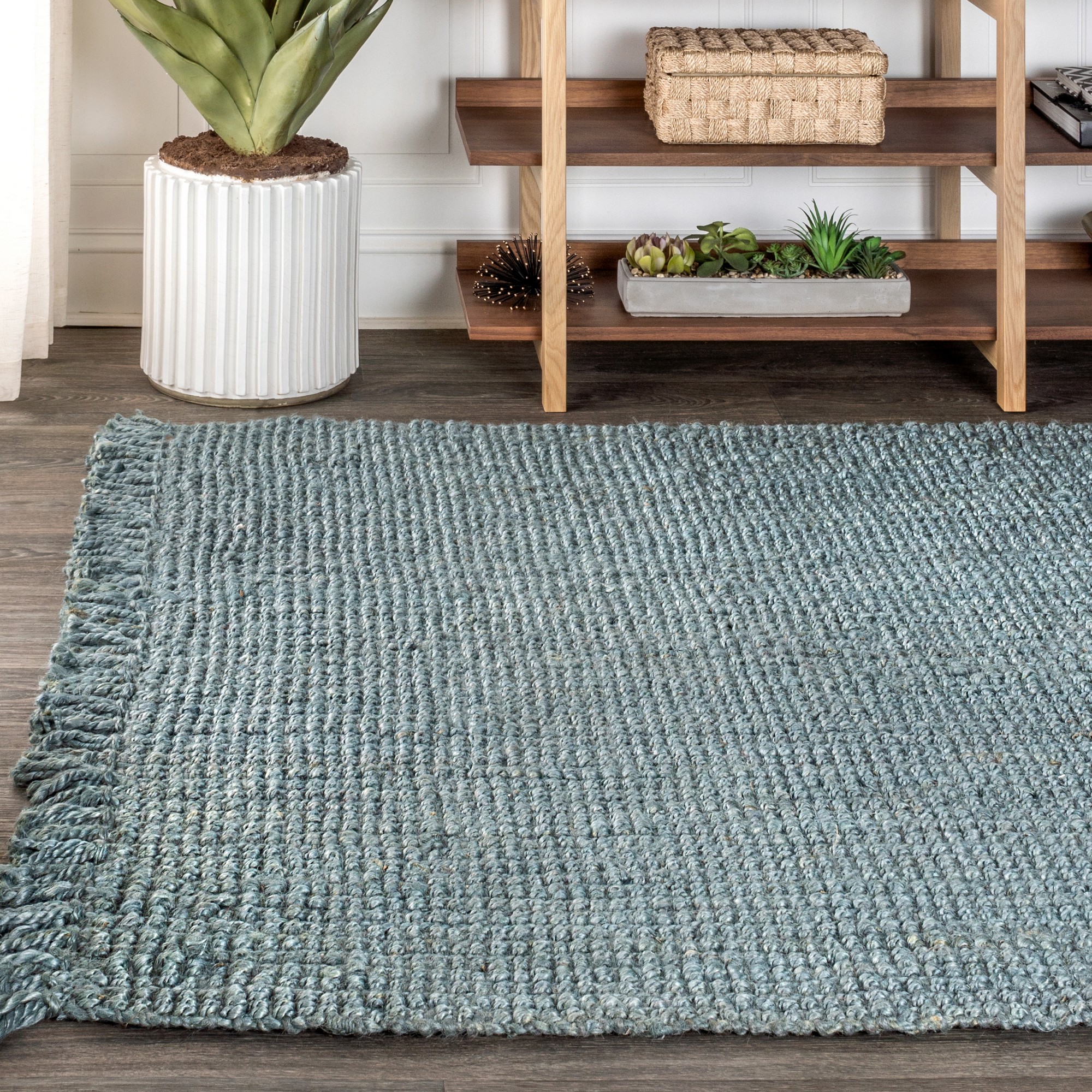 2'x8' Para Hand Woven Chunky Jute with Fringe Runner Rug, Natural -  JONATHAN Y