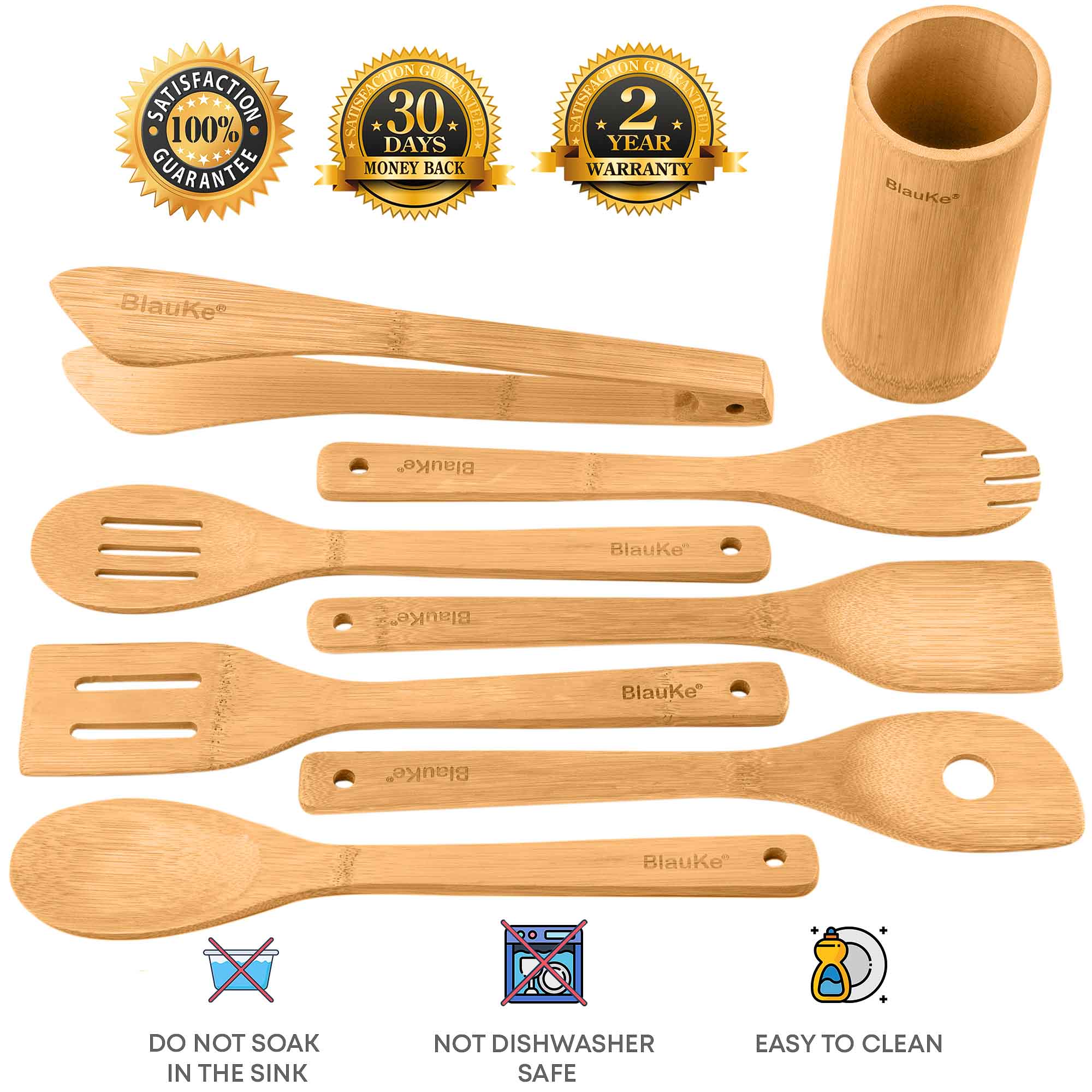 5pcs/pack Bamboo Wooden Measuring Spoon Set For Kitchen