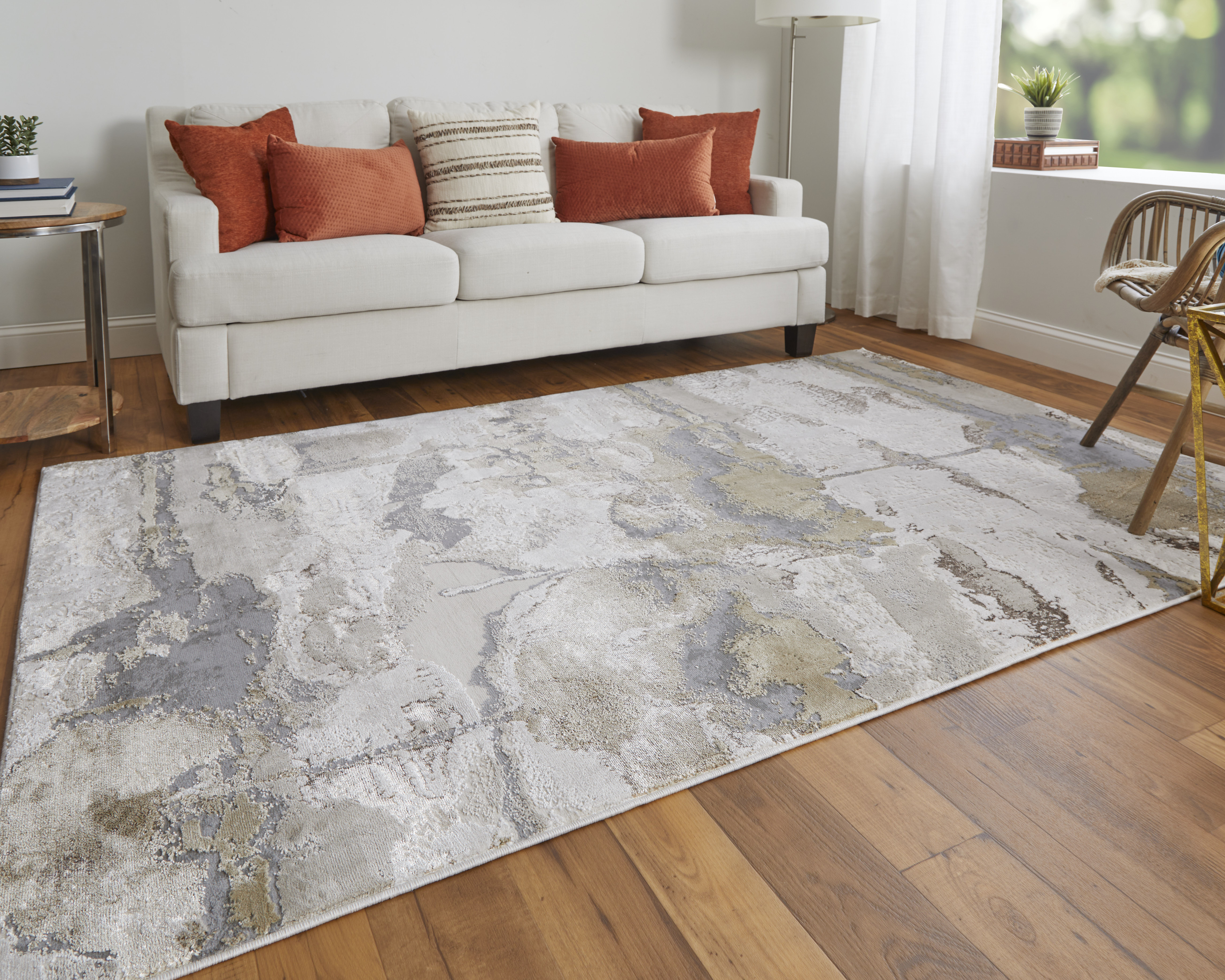 Feizy Rugs Aura 10' x 13'2 Beige and Gray Area Rug