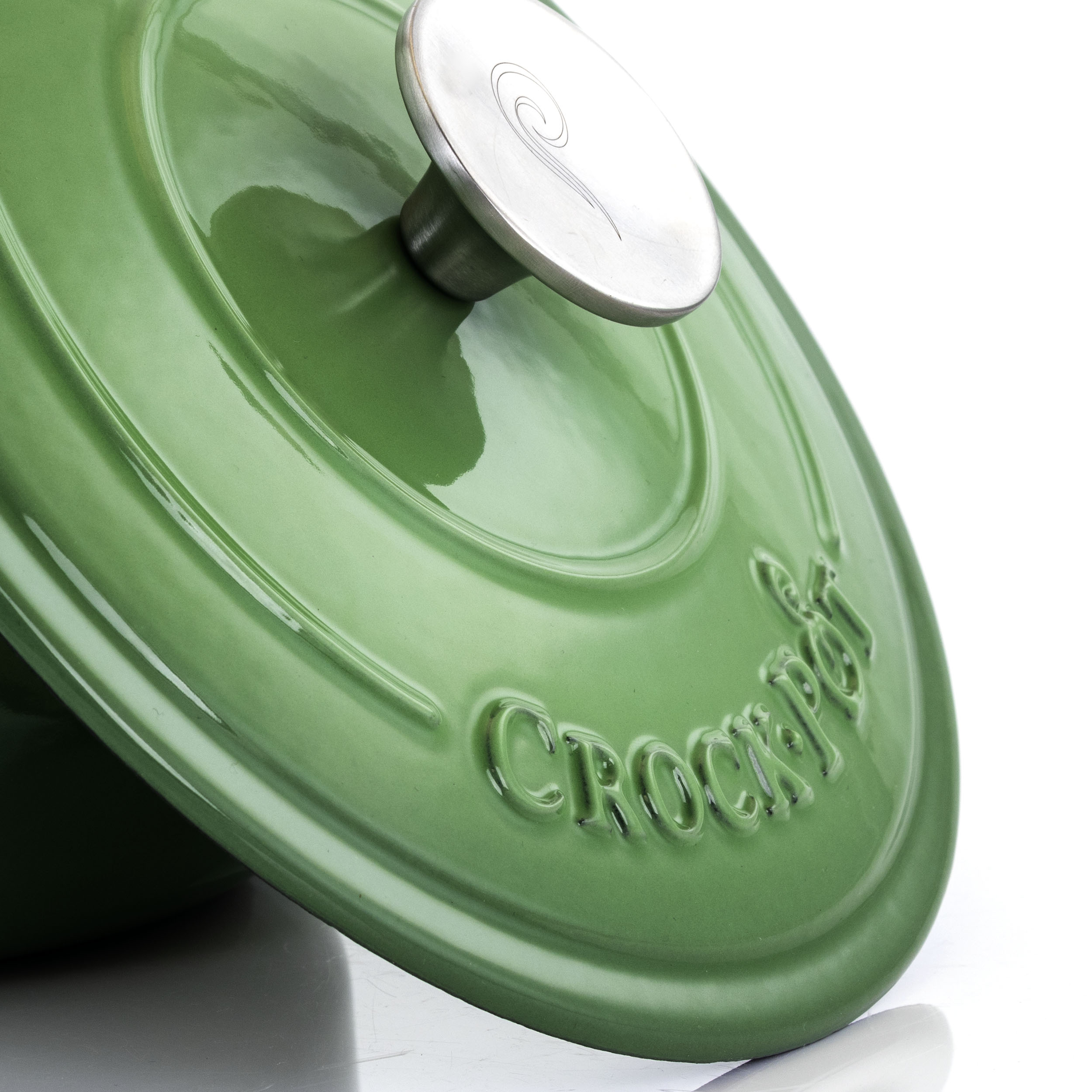 Crock-pot Artisan 2 Piece 5 -Quart Enameled Cast Iron Dutch Oven in Pistachio Green