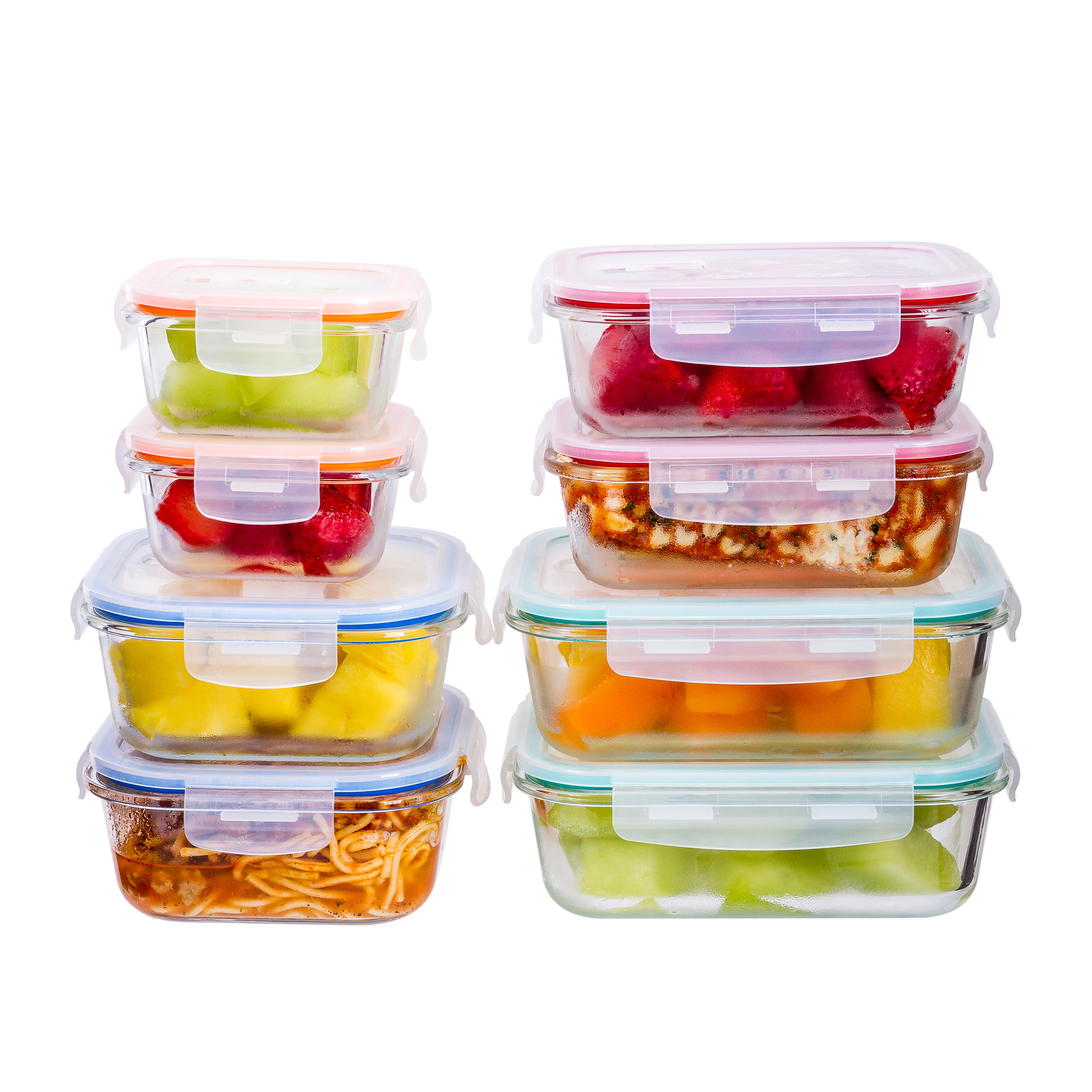 Lexi Home Durable 4 Piece Glass Meal Prep Food Containers with