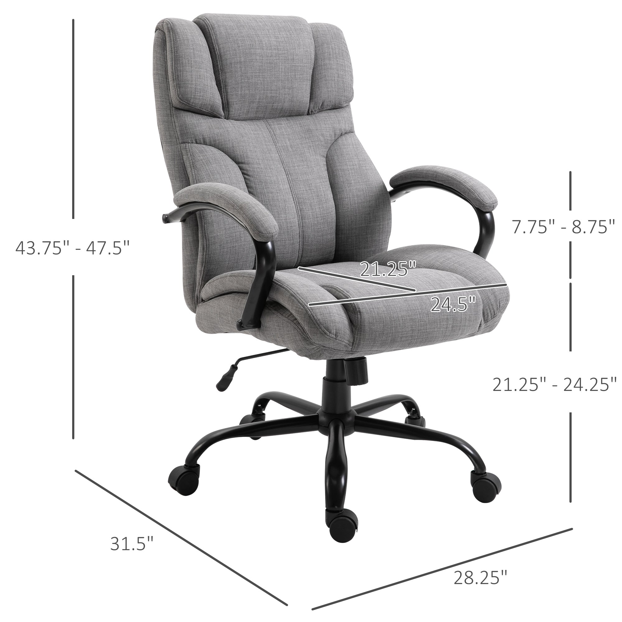 Halifax North America 500lbs Big and Tall 43.75 High Office Chair with Wide Seat | Mathis Home